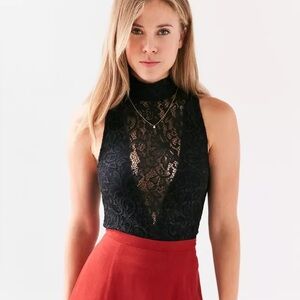 Urban Outfitters Kimchi Blue Millicent Lace Mock-Neck Tank Top